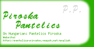 piroska pantelics business card